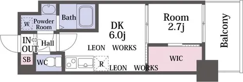 1DKの間取り画像