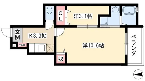 アルバーダ Ⅰ【103号室】の間取り