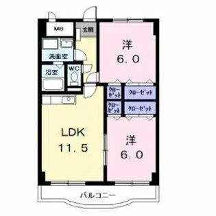 ラヴィアンローズB【3階】の間取り