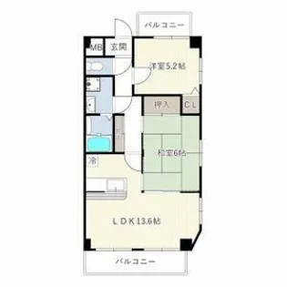 グランドヒルズ西川【7階】の間取り