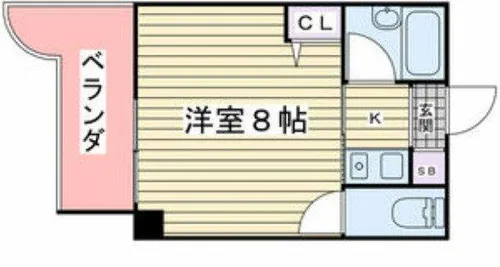 ベルジュネス【4階】の間取り
