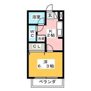 アーバンハイツ阪野【1階】の間取り