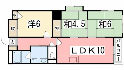 カサ・ディ・フォーレ【4階】の間取り