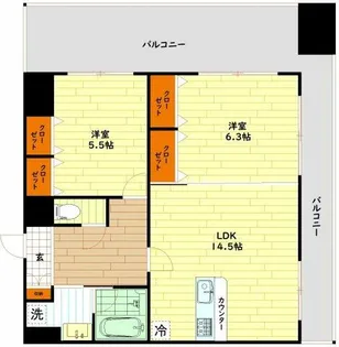 大阪府大阪市都島区中野町4丁目【マンション】の間取り
