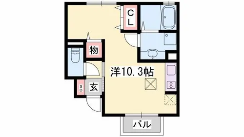 兵庫県姫路市大津区真砂町【アパート】の間取り