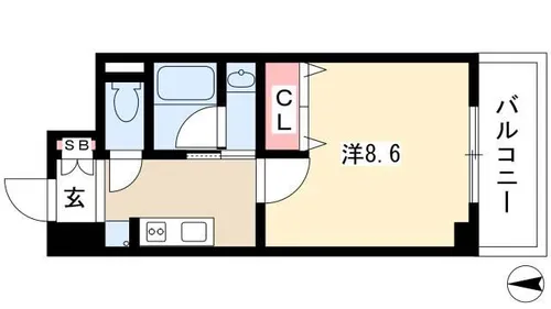 レジディア高岳【0309号室】の間取り