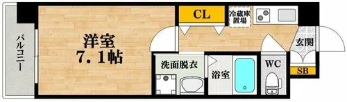 ふぁみ~ゆ日本橋Ⅲ【708号室】の間取り