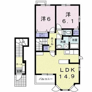 コンフォートスクエアC【203号室】の間取り