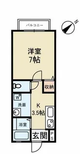 うしおハイツ【202号室】の間取り