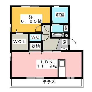 プール・トゥジュール【1階】の間取り