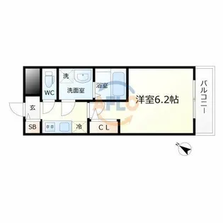 エスリードレジデンス大阪福島シティウエスト【9階】の間取り