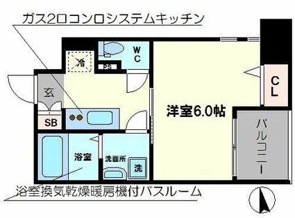 エスリード難波ステーションゲートサウステラス【4階】の間取り