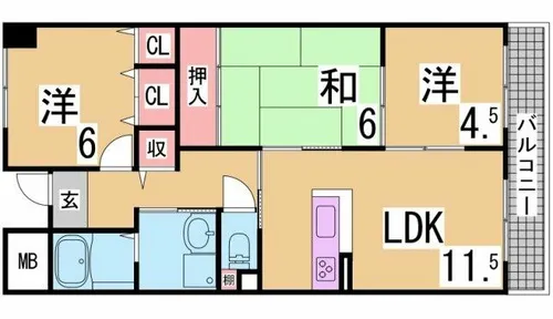 兵庫県神戸市兵庫区浜崎通【マンション】の間取り