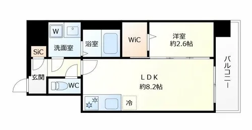 コンフォリア・リヴ南森町Ⅱ【14階】の間取り