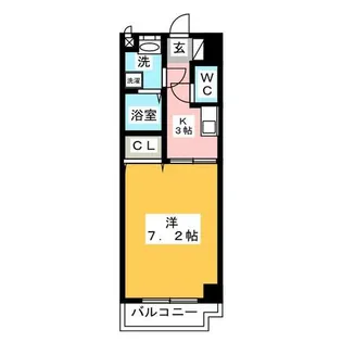 びい6植田【3階】の間取り
