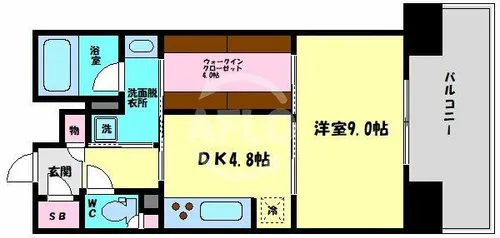 ディアステージ夕陽丘ソシエール【10階】の間取り