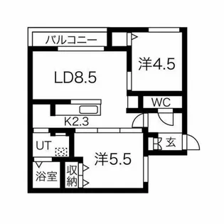 北海道札幌市豊平区月寒西一条10丁目【マンション】の間取り