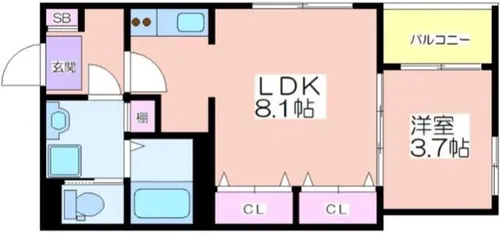 ハーモニーテラス浜口西Ⅱ【3階】の間取り