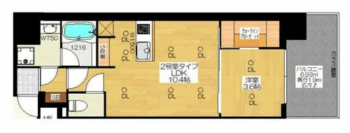 ブエナビスタ難波タワー【11階】の間取り
