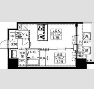SーRESIDENCE難波西alter【4階】の間取り