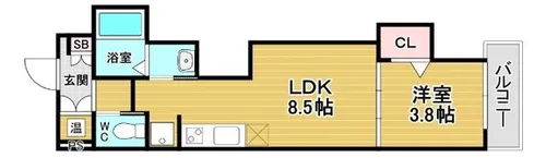 マリブガーデン堺駅前【202号室】の間取り