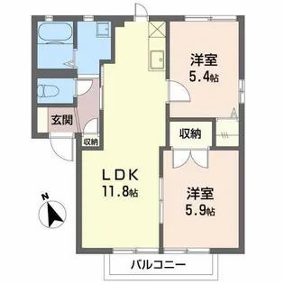 フォーレス宇佐美【2階】の間取り