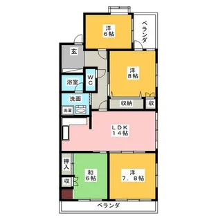 三旺マンション第3植田【2階】の間取り
