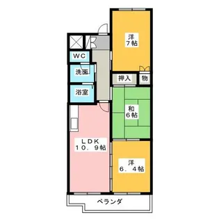 カサブランカ滝ノ水【2階】の間取り