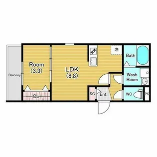 ジーメゾン名古屋正徳町【3階】の間取り