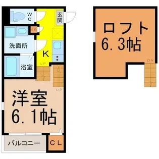 ソラノテラス自由ヶ丘【105号室】の間取り