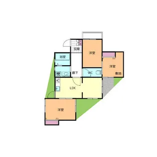 ライオンズマンション上社【1階】の間取り