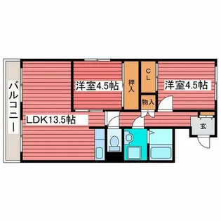 メゾン実のり【502号室】の間取り
