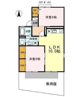 ビラ国分寺 B棟【B102号室】の間取り