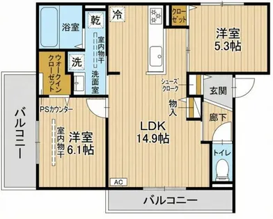 D-residence下田部A【101号室】の間取り