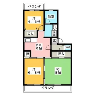 ビスターリ天神【3階】の間取り