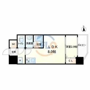 プライムアーバン南森町【7階】の間取り