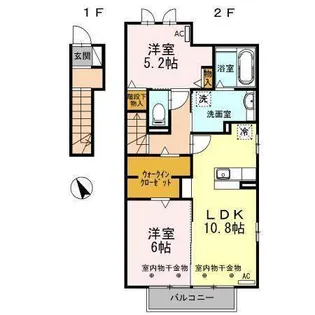 セジュール初音【2階】の間取り