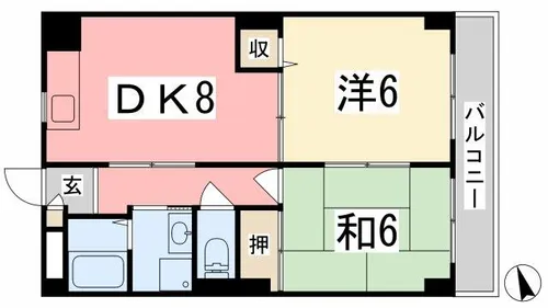 ピュア・エレガンス【202号室】の間取り