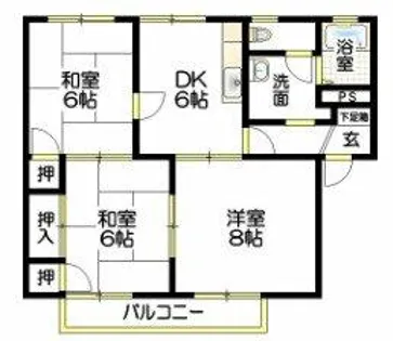 メルヴィルB棟【202号室】の間取り