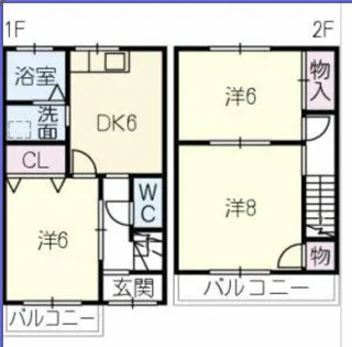 愛知県半田市瑞穂町1丁目【タウンハウス】の間取り