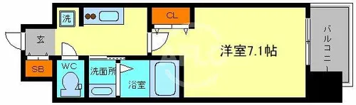 1Kの間取り画像