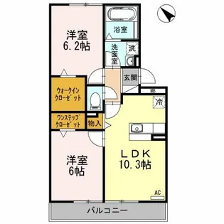 グランマルシェ【202号室】の間取り
