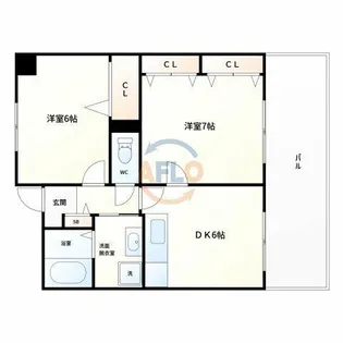 ハーヴィス・カエロン【6階】の間取り