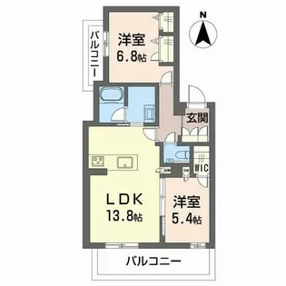 シャーメゾン カーサレジオ【201号室】の間取り