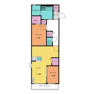 クレール アルバ【2階】の間取り