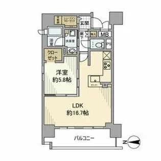 プレサンスロジェ泉【15階】の間取り