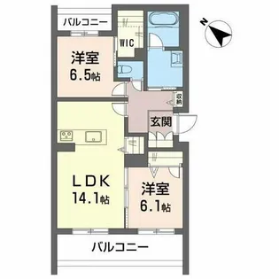 ヴィアソーレ【302号室】の間取り