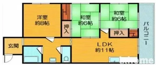 茨木春日丘ハイツ【2階】の間取り