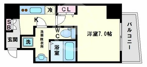 エグゼ阿倍野【13階】の間取り