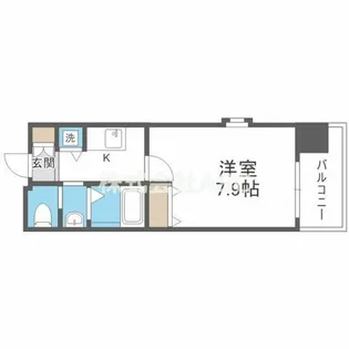 クラウンハイム北心斎橋フラワーコート【4階】の間取り